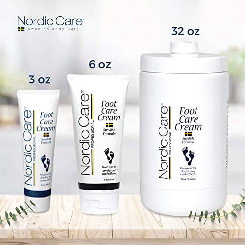 Nordic Care Foot Care Cream bundle pack & travel size featuring 3 oz and 6 oz tubes.