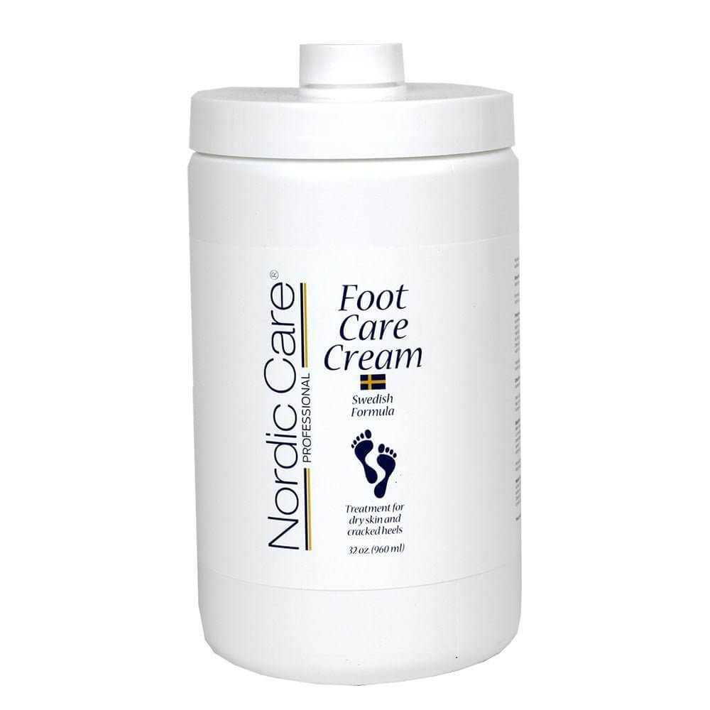 Nordic Care Foot Care Cream in a jar, designed for dry, cracked feet treatment and intensive hydration.