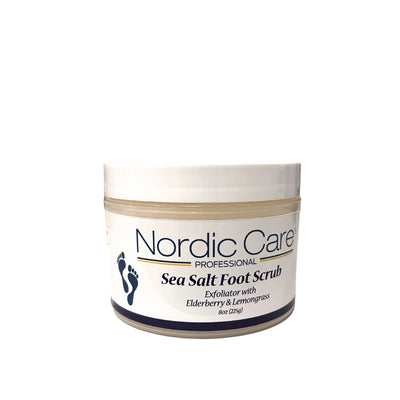 Nordic Care Sea Salt Foot Scrub with Elderberry Extract and Lemongrass Essential Oil, 8oz - Nordic Care